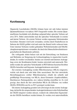 Image of the Page - I - in Technologien für das Lichtmanagement in organischen Leuchtdioden