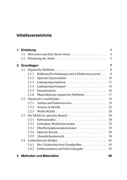 Bild der Seite - V - in Technologien für das Lichtmanagement in organischen Leuchtdioden