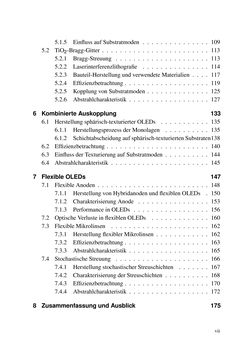 Bild der Seite - VII - in Technologien für das Lichtmanagement in organischen Leuchtdioden