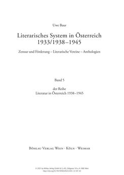Image of the Page - (000003) - in Literarisches System in Österreich 1933/1938–1945 - Zensur und Förderung – Literarische Vereine – Anthologien
