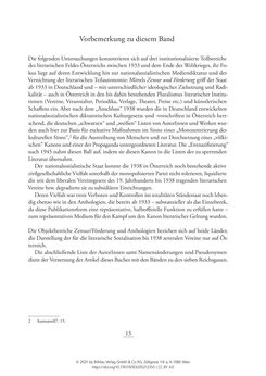 Image of the Page - 13 - in Literarisches System in Österreich 1933/1938–1945 - Zensur und Förderung – Literarische Vereine – Anthologien