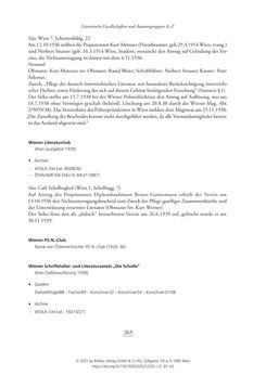 Image of the Page - 265 - in Literarisches System in Österreich 1933/1938–1945 - Zensur und Förderung – Literarische Vereine – Anthologien