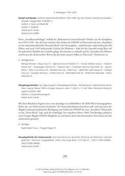 Image of the Page - 368 - in Literarisches System in Österreich 1933/1938–1945 - Zensur und Förderung – Literarische Vereine – Anthologien