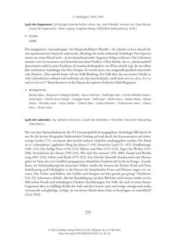 Image of the Page - 376 - in Literarisches System in Österreich 1933/1938–1945 - Zensur und Förderung – Literarische Vereine – Anthologien