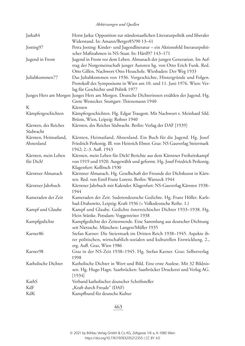Image of the Page - 463 - in Literarisches System in Österreich 1933/1938–1945 - Zensur und Förderung – Literarische Vereine – Anthologien