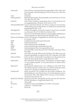 Image of the Page - 472 - in Literarisches System in Österreich 1933/1938–1945 - Zensur und Förderung – Literarische Vereine – Anthologien