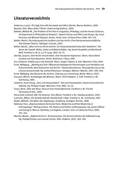 Image of the Page - 39 - in Logiken der Sammlung - Das Archiv zwischen Strategie und Eigendynamik