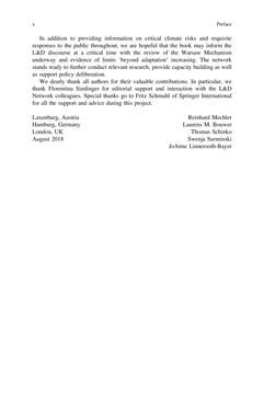 Image of the Page - x - in Loss and Damage from Climate Change - Concepts, Methods and Policy Options