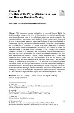 Bild der Seite - 261 - in Loss and Damage from Climate Change - Concepts, Methods and Policy Options