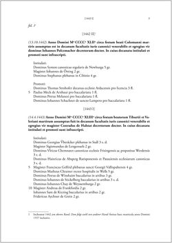 Bild der Seite - 1 - in Die Matrikel der Wiener Rechtswissenschaftlichen Fakultät - Matricula Facultatis Juristarum Studii Wiennensis, Band II:1442–1557
