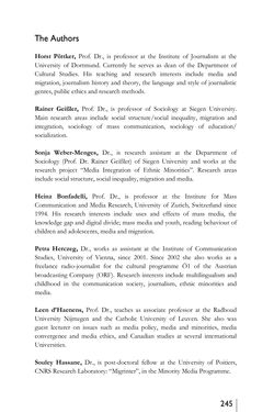Bild der Seite - 245 - in Media – Migration – Integration - European and North American Perspectives