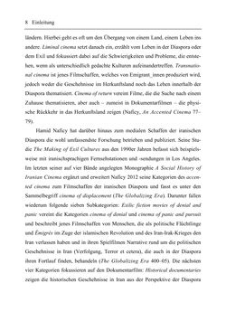 Bild der Seite - 8 - in Medienraum Diaspora - Verortungen zeitgenössischer iranischer Diasporafilme