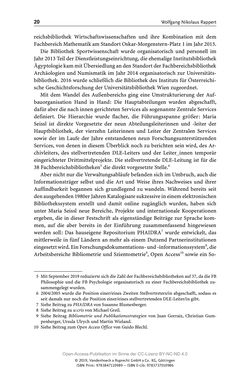 Image of the Page - 20 - in Menschen im Aufbruch - Universitätsbibliothek und Archiv der Universität Wien im Selbstverständnis ihrer Mitarbeiter_innen