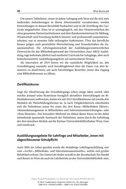 Bild der Seite - 40 - in Menschen im Aufbruch - Universitätsbibliothek und Archiv der Universität Wien im Selbstverständnis ihrer Mitarbeiter_innen