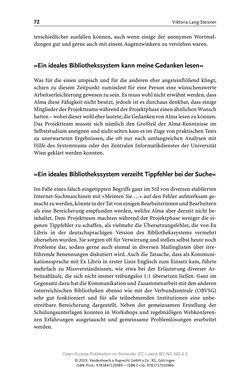 Bild der Seite - 72 - in Menschen im Aufbruch - Universitätsbibliothek und Archiv der Universität Wien im Selbstverständnis ihrer Mitarbeiter_innen
