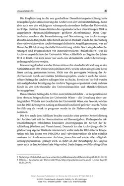 Image of the Page - 87 - in Menschen im Aufbruch - Universitätsbibliothek und Archiv der Universität Wien im Selbstverständnis ihrer Mitarbeiter_innen