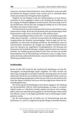 Image of the Page - 100 - in Menschen im Aufbruch - Universitätsbibliothek und Archiv der Universität Wien im Selbstverständnis ihrer Mitarbeiter_innen