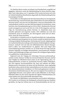 Image of the Page - 112 - in Menschen im Aufbruch - Universitätsbibliothek und Archiv der Universität Wien im Selbstverständnis ihrer Mitarbeiter_innen