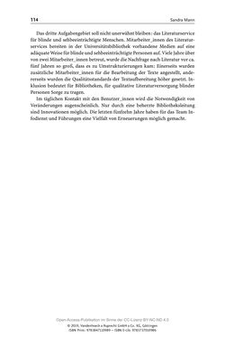 Image of the Page - 114 - in Menschen im Aufbruch - Universitätsbibliothek und Archiv der Universität Wien im Selbstverständnis ihrer Mitarbeiter_innen