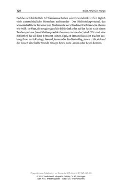 Bild der Seite - 120 - in Menschen im Aufbruch - Universitätsbibliothek und Archiv der Universität Wien im Selbstverständnis ihrer Mitarbeiter_innen