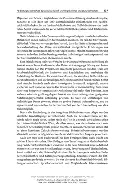 Bild der Seite - 137 - in Menschen im Aufbruch - Universitätsbibliothek und Archiv der Universität Wien im Selbstverständnis ihrer Mitarbeiter_innen