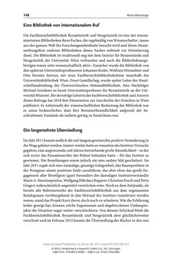 Image of the Page - 148 - in Menschen im Aufbruch - Universitätsbibliothek und Archiv der Universität Wien im Selbstverständnis ihrer Mitarbeiter_innen