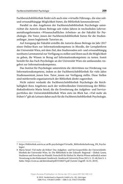 Bild der Seite - 209 - in Menschen im Aufbruch - Universitätsbibliothek und Archiv der Universität Wien im Selbstverständnis ihrer Mitarbeiter_innen