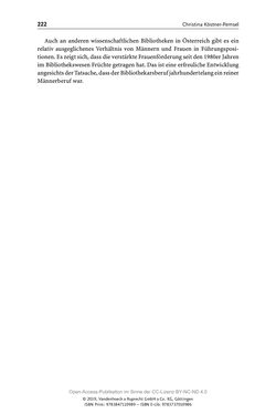 Bild der Seite - 222 - in Menschen im Aufbruch - Universitätsbibliothek und Archiv der Universität Wien im Selbstverständnis ihrer Mitarbeiter_innen