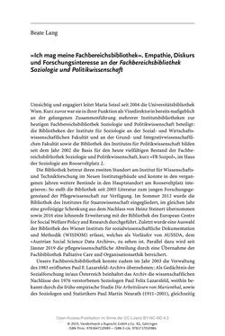 Bild der Seite - 223 - in Menschen im Aufbruch - Universitätsbibliothek und Archiv der Universität Wien im Selbstverständnis ihrer Mitarbeiter_innen