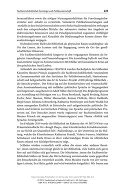 Bild der Seite - 225 - in Menschen im Aufbruch - Universitätsbibliothek und Archiv der Universität Wien im Selbstverständnis ihrer Mitarbeiter_innen