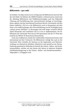 Bild der Seite - 256 - in Menschen im Aufbruch - Universitätsbibliothek und Archiv der Universität Wien im Selbstverständnis ihrer Mitarbeiter_innen