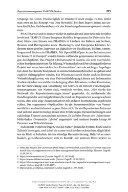 Bild der Seite - 271 - in Menschen im Aufbruch - Universitätsbibliothek und Archiv der Universität Wien im Selbstverständnis ihrer Mitarbeiter_innen