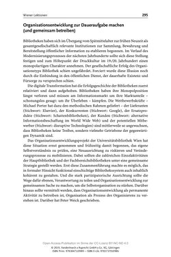 Image of the Page - 295 - in Menschen im Aufbruch - Universitätsbibliothek und Archiv der Universität Wien im Selbstverständnis ihrer Mitarbeiter_innen