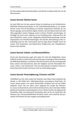 Bild der Seite - 301 - in Menschen im Aufbruch - Universitätsbibliothek und Archiv der Universität Wien im Selbstverständnis ihrer Mitarbeiter_innen