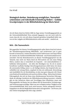 Bild der Seite - 303 - in Menschen im Aufbruch - Universitätsbibliothek und Archiv der Universität Wien im Selbstverständnis ihrer Mitarbeiter_innen