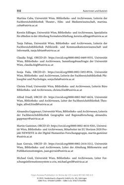 Bild der Seite - 332 - in Menschen im Aufbruch - Universitätsbibliothek und Archiv der Universität Wien im Selbstverständnis ihrer Mitarbeiter_innen