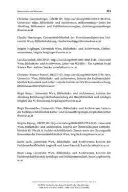 Bild der Seite - 333 - in Menschen im Aufbruch - Universitätsbibliothek und Archiv der Universität Wien im Selbstverständnis ihrer Mitarbeiter_innen