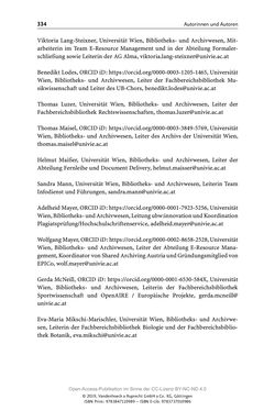 Bild der Seite - 334 - in Menschen im Aufbruch - Universitätsbibliothek und Archiv der Universität Wien im Selbstverständnis ihrer Mitarbeiter_innen