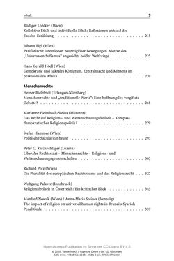 Bild der Seite - 9 - in Menschenrechte und Gerechtigkeit als bleibende Aufgaben - Beiträge aus Religion, Theologie, Ethik, Recht und Wirtschaft
