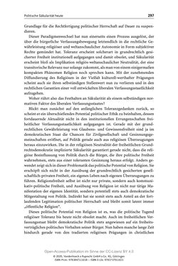 Image of the Page - 297 - in Menschenrechte und Gerechtigkeit als bleibende Aufgaben - Beiträge aus Religion, Theologie, Ethik, Recht und Wirtschaft