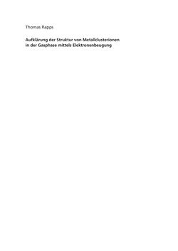 Image of the Page - (000001) - in Aufklärung der Struktur von Metallclusterionen in der Gasphase mittels Elektronenbeugung