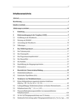 Image of the Page - V - in Aufklärung der Struktur von Metallclusterionen in der Gasphase mittels Elektronenbeugung