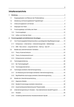 Bild der Seite - V - in Motive und unternehmerische Kompetenzen von GründerInnen technologie-orientierter Unternehmen