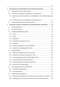 Bild der Seite - VI - in Motive und unternehmerische Kompetenzen von GründerInnen technologie-orientierter Unternehmen