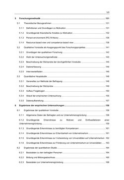 Image of the Page - VII - in Motive und unternehmerische Kompetenzen von GründerInnen technologie-orientierter Unternehmen