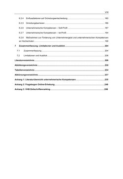 Bild der Seite - VIII - in Motive und unternehmerische Kompetenzen von GründerInnen technologie-orientierter Unternehmen