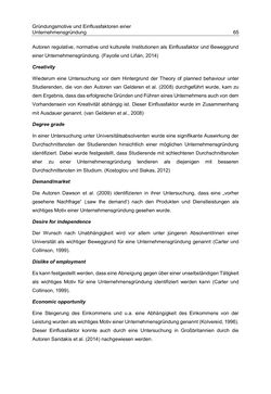Image of the Page - 65 - in Motive und unternehmerische Kompetenzen von GründerInnen technologie-orientierter Unternehmen