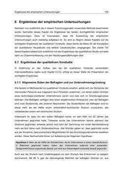 Bild der Seite - 155 - in Motive und unternehmerische Kompetenzen von GründerInnen technologie-orientierter Unternehmen