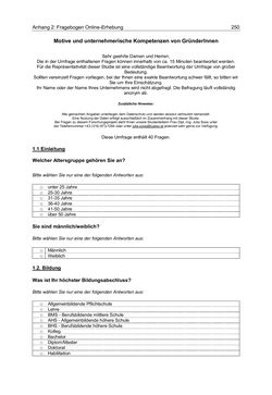 Bild der Seite - 250 - in Motive und unternehmerische Kompetenzen von GründerInnen technologie-orientierter Unternehmen