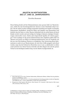 Image of the Page - 267 - in Musiktheater im höfischen Raum des frühneuzeitlichen Europa - Hof – Oper – Architektur